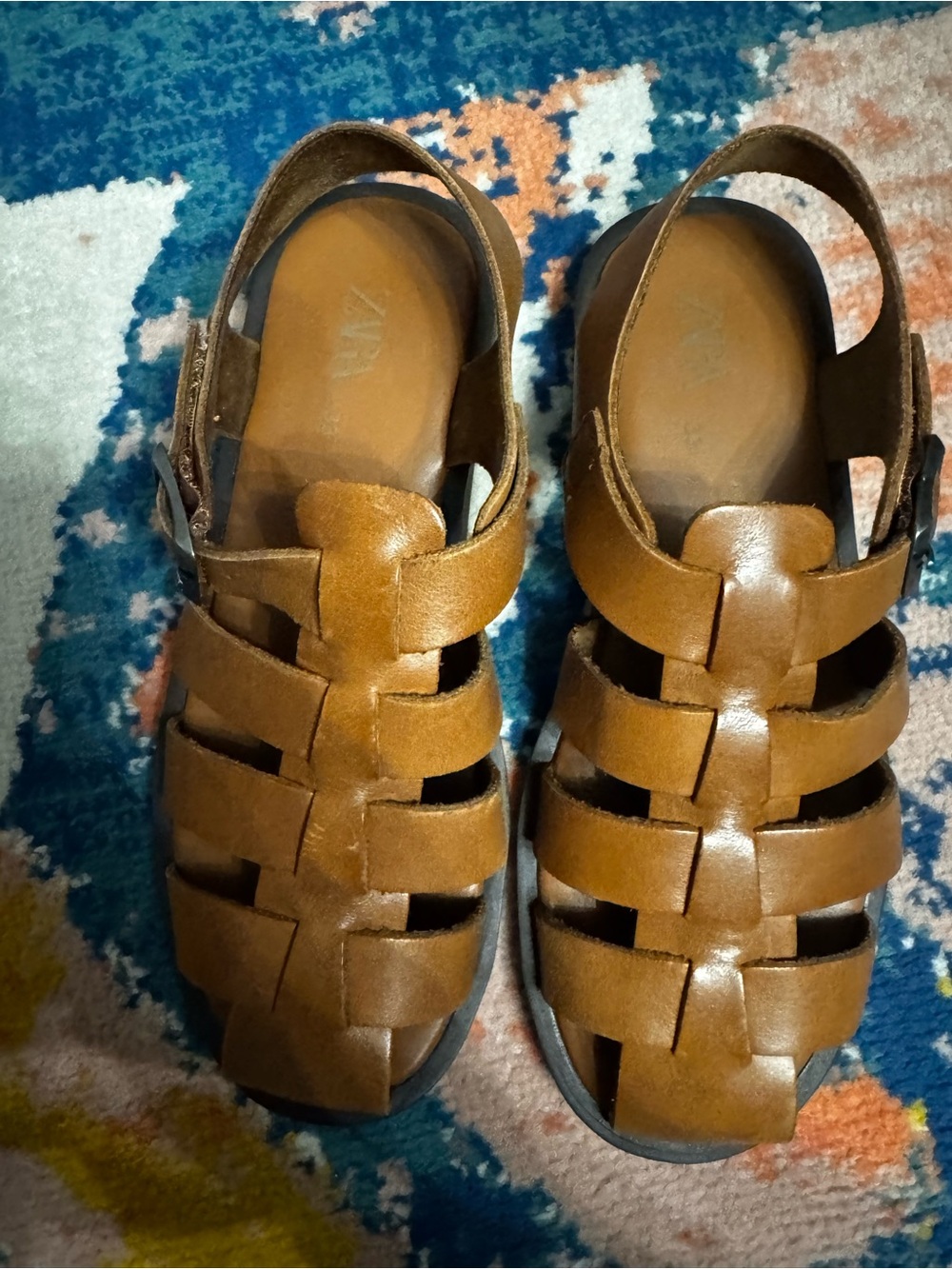 Zara Tan Woven Fisherman Sandals for Kids